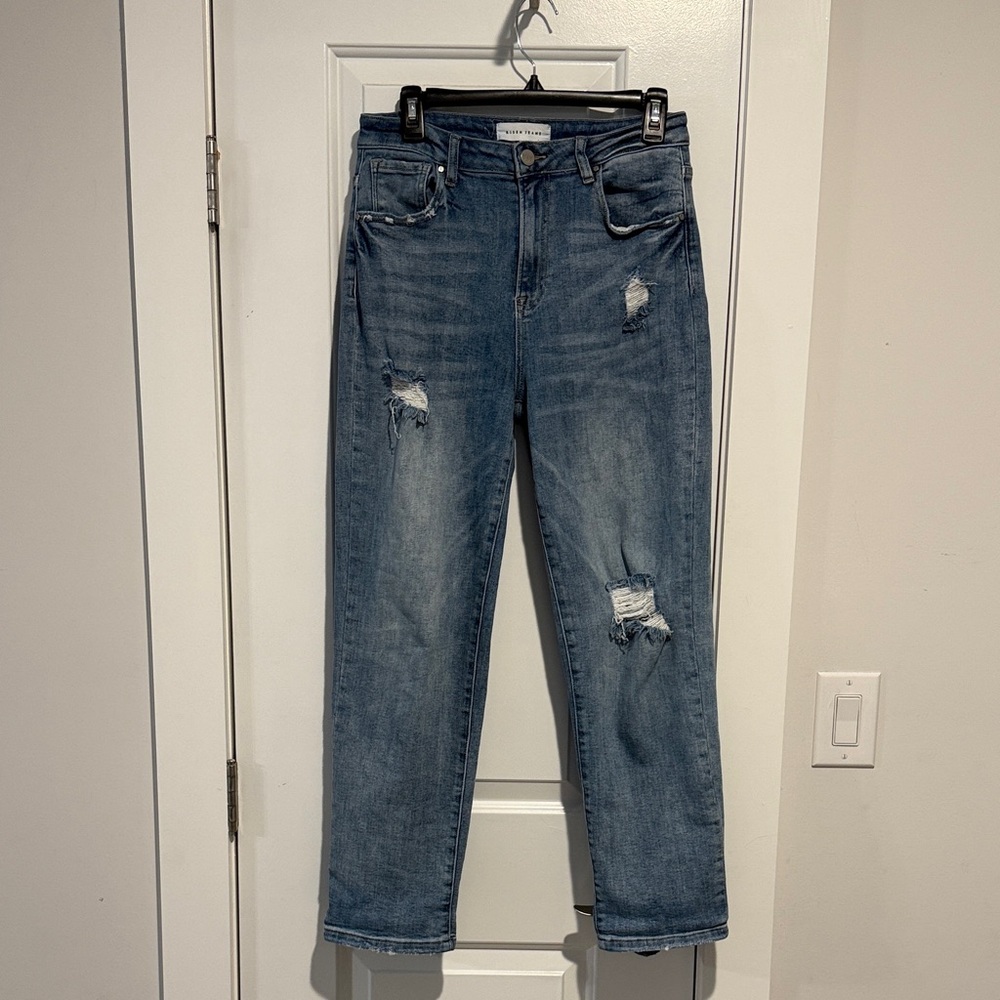 Risen Distressed Boyfriend Blue Jeans